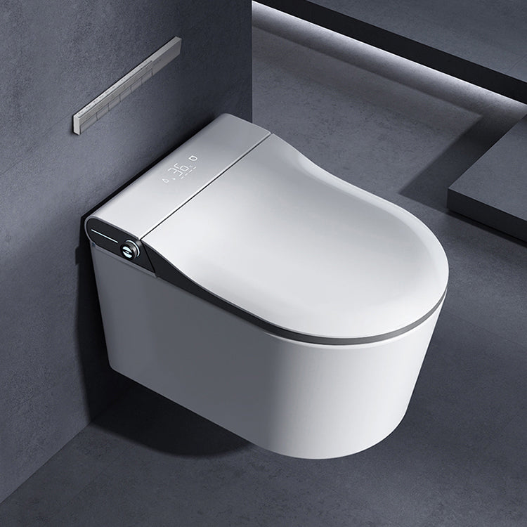 Elongated Wall Mounted Bidet Contemporary Heated Seat Wall Hung Toilet Set