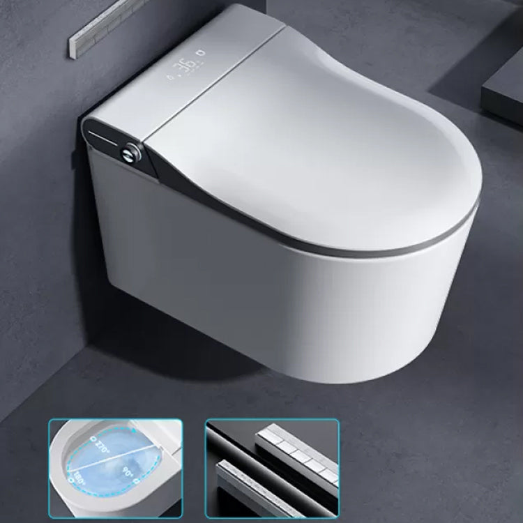 Elongated Wall Mounted Bidet Contemporary Heated Seat Wall Hung Toilet Set