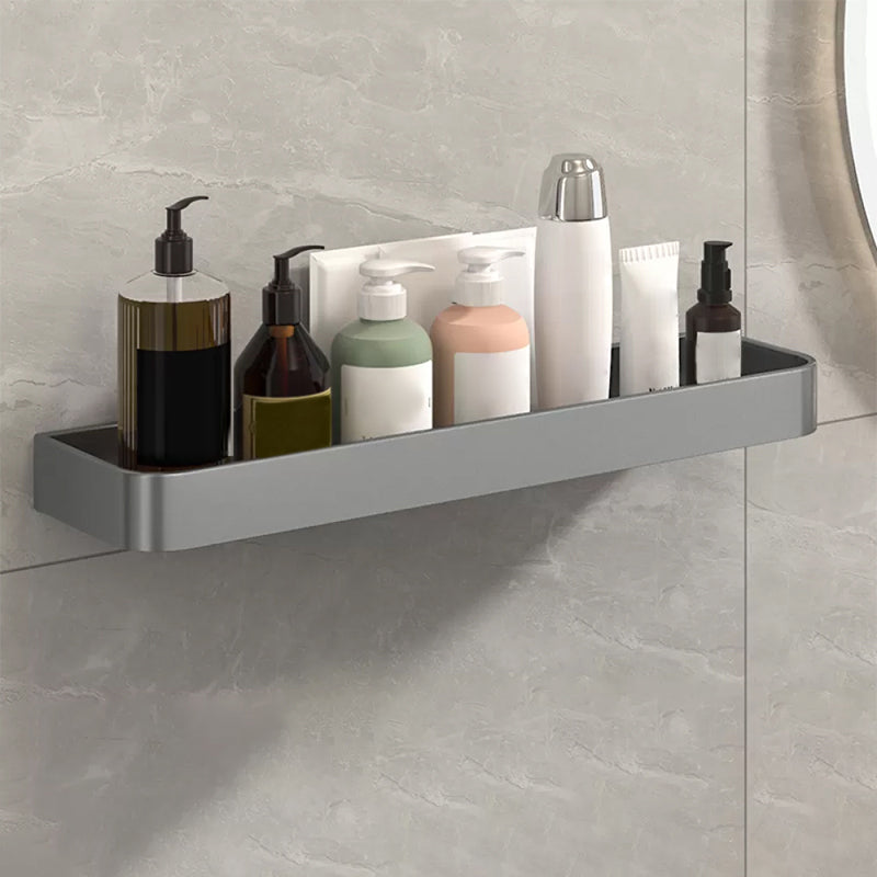 Modern Grey 2-Piece Bathroom Accessory Set, Matte Grey, Bath Shelf