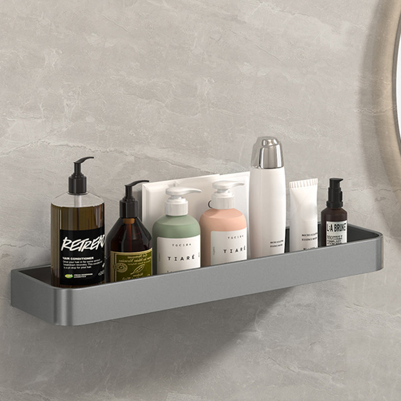 Modern Grey 2-Piece Bathroom Accessory Set, Matte Grey, Bath Shelf