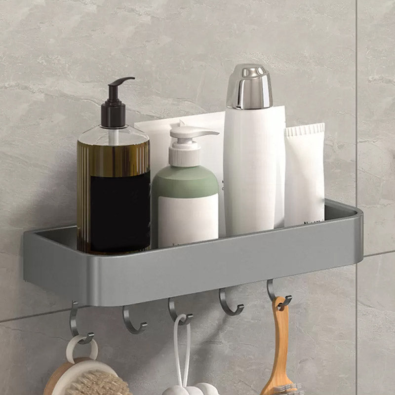 Modern Grey 2-Piece Bathroom Accessory Set, Matte Grey, Bath Shelf