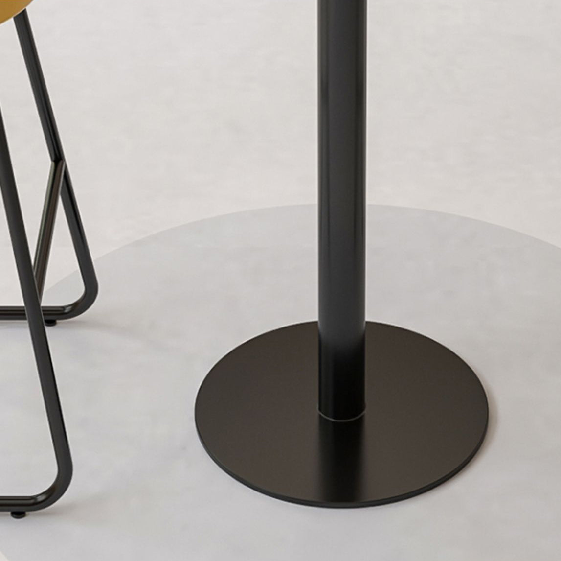 Modern Round Bar Table Set 1/3 Pcs Stone Top Bar Table and Leather Stools