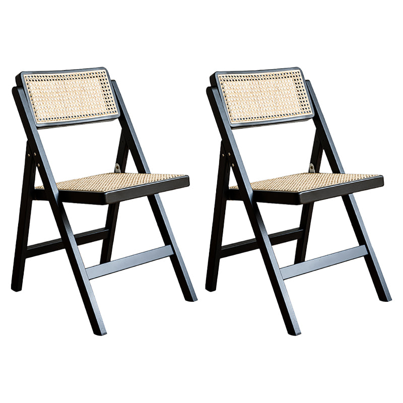 Tropical Dining Chair Solid Wood Outdoors Dining Chair in Black