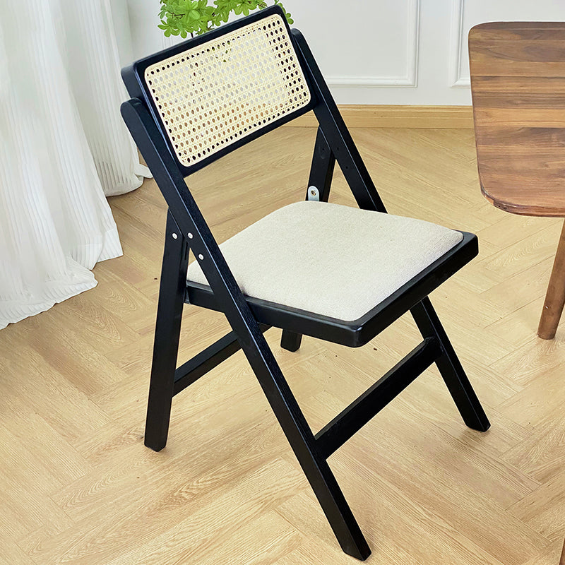 Tropical Dining Chair Solid Wood Outdoors Dining Chair in Black