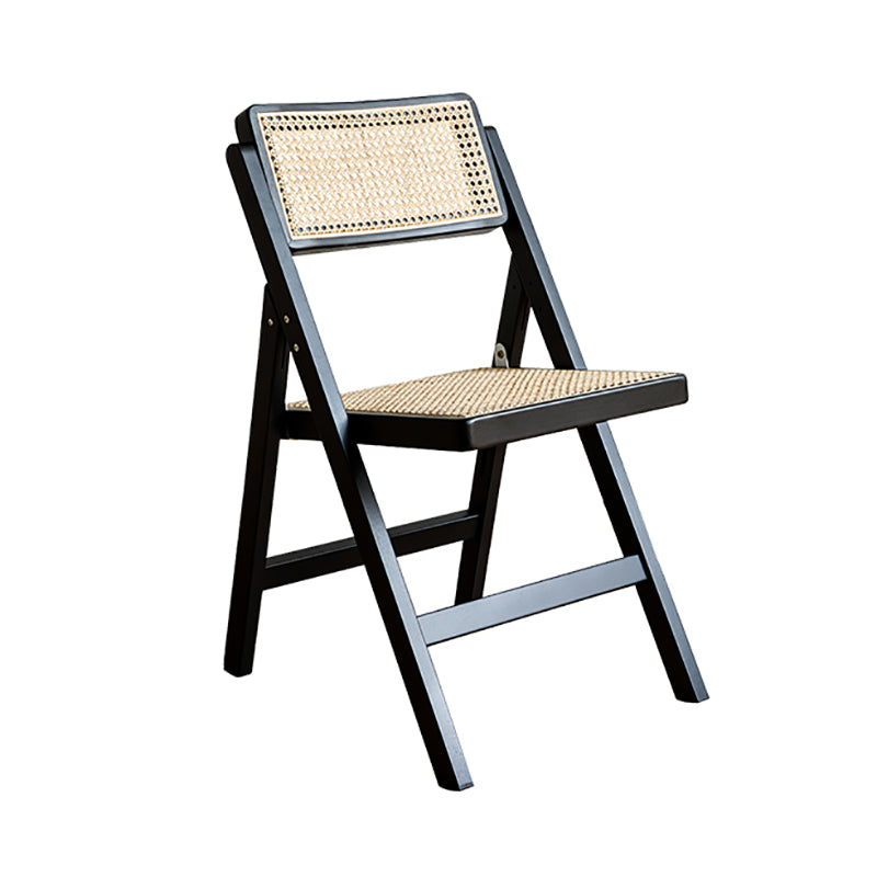 Tropical Dining Chair Solid Wood Outdoors Dining Chair in Black