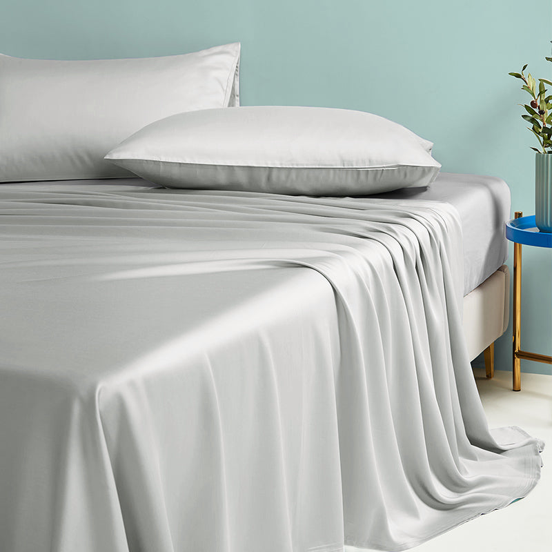 Sheet Sets Tencel Solid Color Breathable Wrinkle Resistant Super Soft Bed Sheet Set