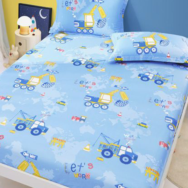 Sheet Sets Cotton Cartoon Printed Wrinkle Resistant Breathable Super Soft Bed Sheet Set