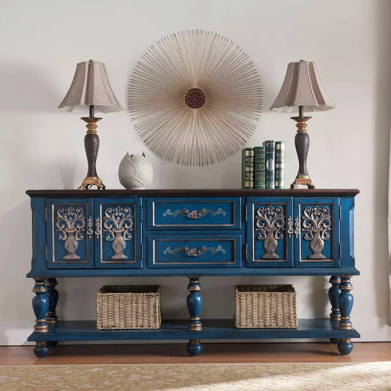 36.6" Tall Wood Accent Cabinet, Industrial Rectangle Accent Chest with Doors