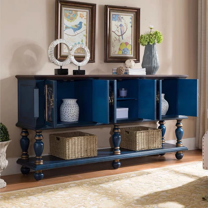 36.6" Tall Wood Accent Cabinet, Industrial Rectangle Accent Chest with Doors