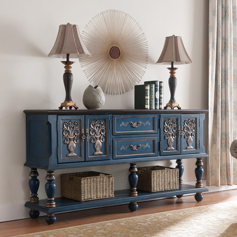 36.6" Tall Wood Accent Cabinet, Industrial Rectangle Accent Chest with Doors