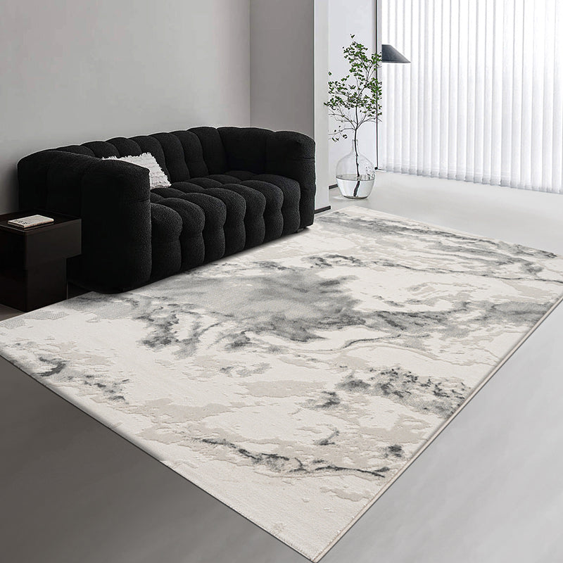 Bold Colorblock Rug Morandi Color Area Rug Polyester Easy Care Carpet for Home Decoration