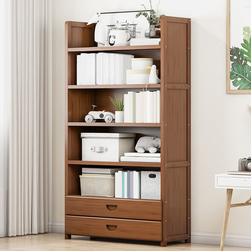 Contemporary Closed Back Bookcase Standard Engineered Wood Bookshelf
