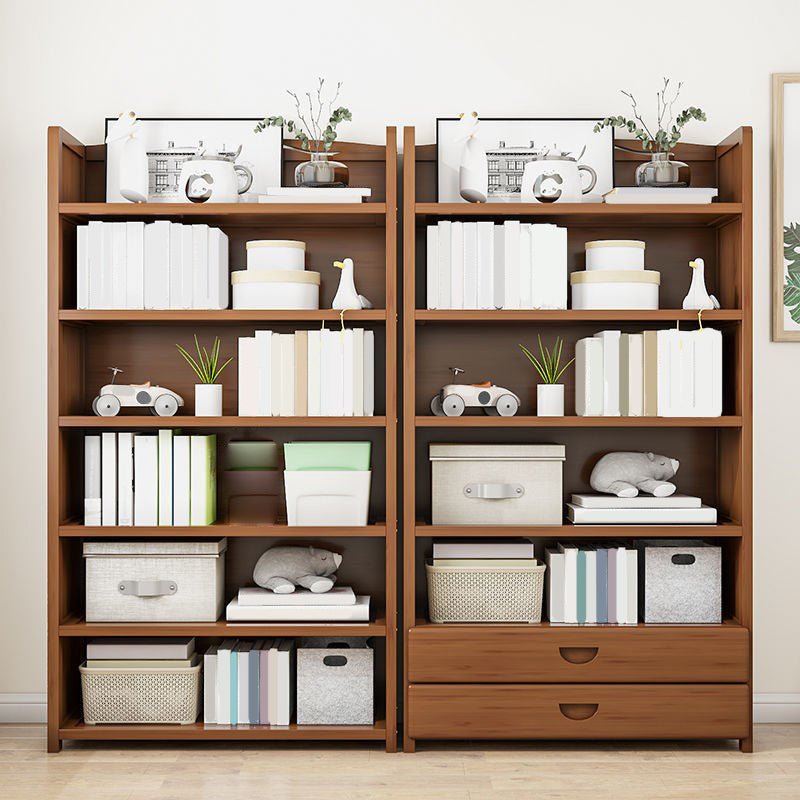Contemporary Closed Back Bookcase Standard Engineered Wood Bookshelf