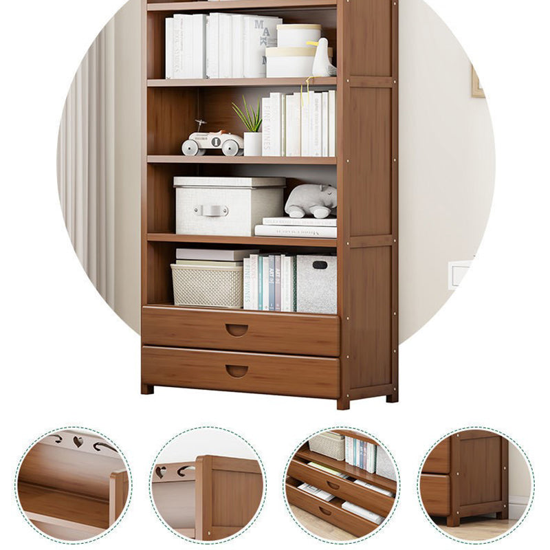 Contemporary Closed Back Bookcase Standard Engineered Wood Bookshelf