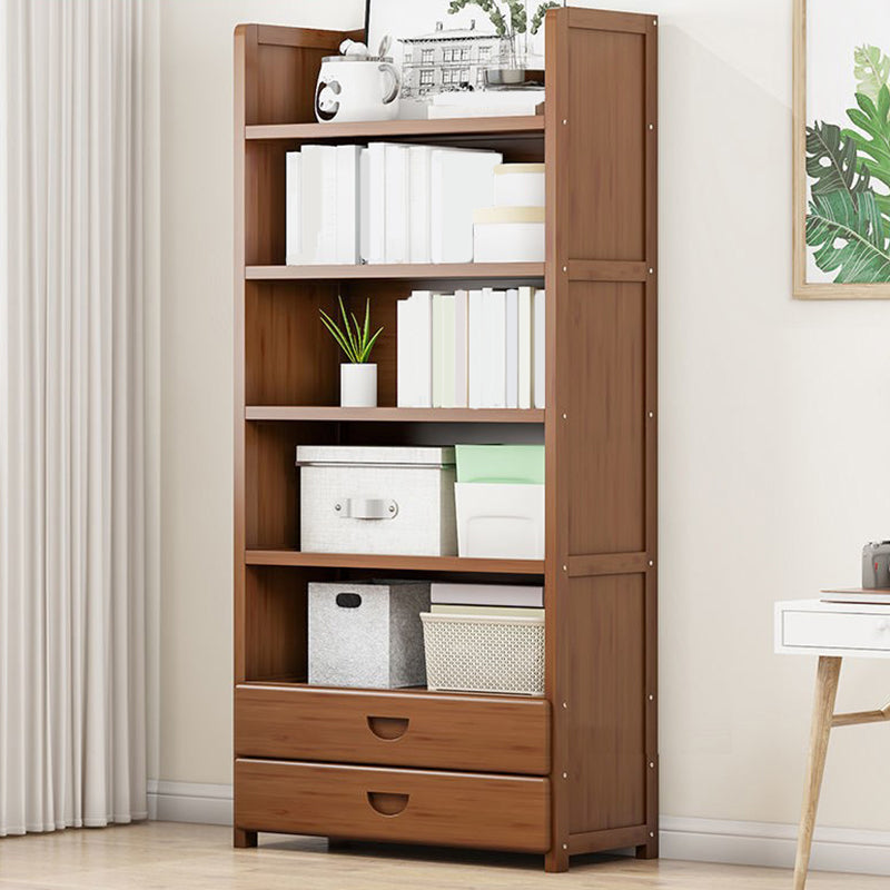 Contemporary Closed Back Bookcase Standard Engineered Wood Bookshelf