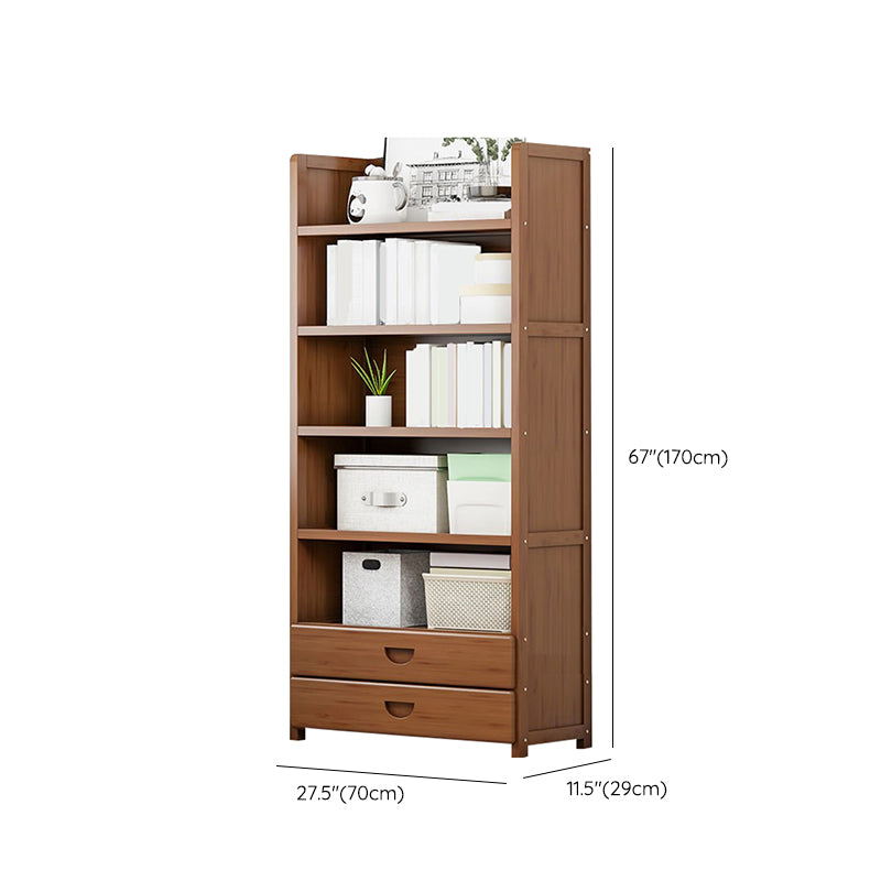 Contemporary Closed Back Bookcase Standard Engineered Wood Bookshelf
