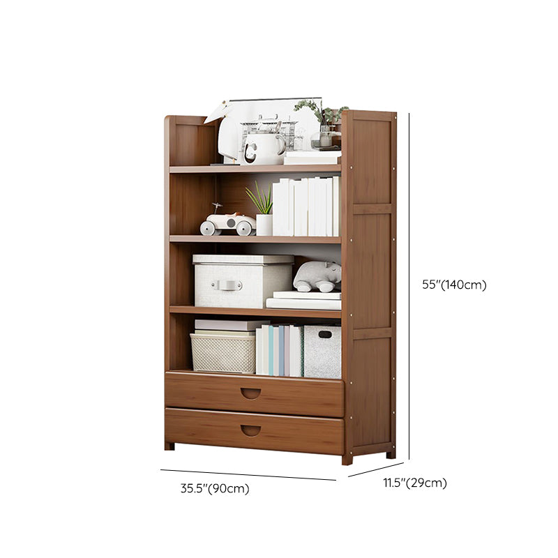 Contemporary Closed Back Bookcase Standard Engineered Wood Bookshelf