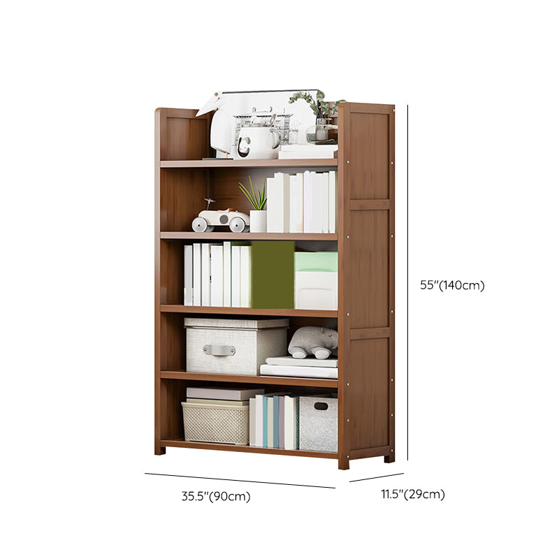 Contemporary Closed Back Bookcase Standard Engineered Wood Bookshelf