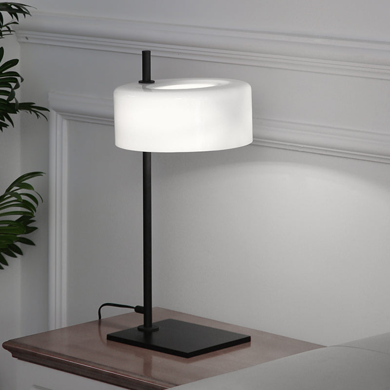 1 bulbe salon bourse clair blanc moderne lampe de table et noire moderne avec tambour en métal