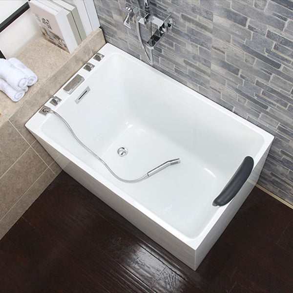 Back to Wall Bath Rectangular Antique Finish Soaking Modern Tub
