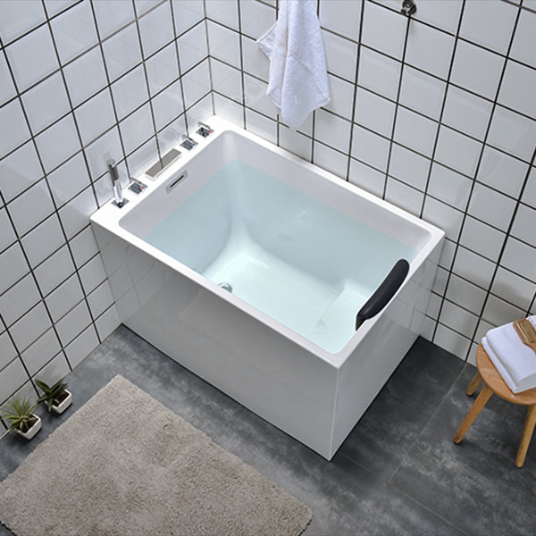 Back to Wall Bath Rectangular Antique Finish Soaking Modern Tub