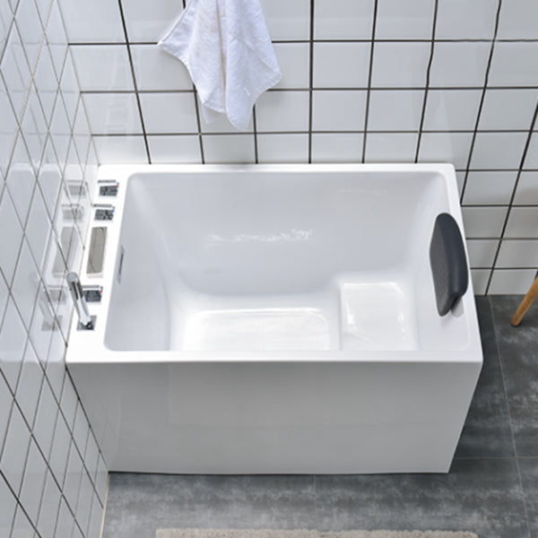 Back to Wall Bath Rectangular Antique Finish Soaking Modern Tub