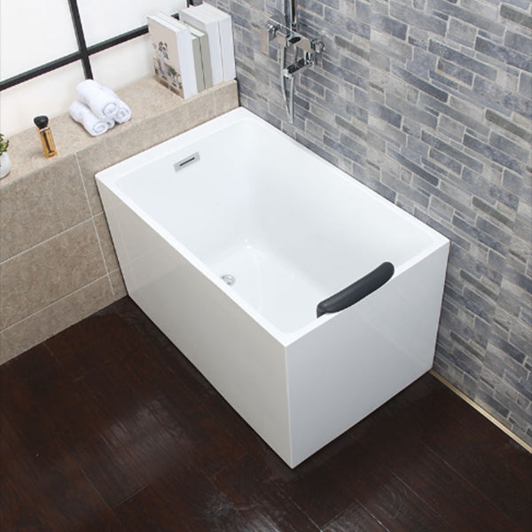 Back to Wall Bath Rectangular Antique Finish Soaking Modern Tub