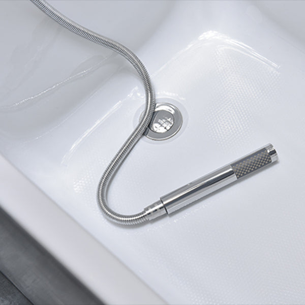 Back to Wall Bath Rectangular Antique Finish Soaking Modern Tub