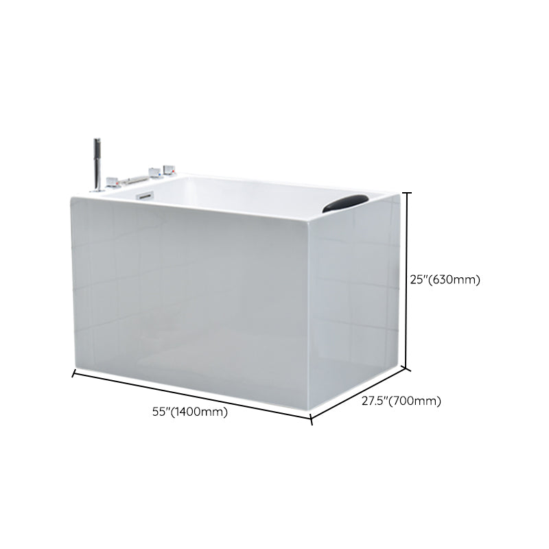 Back to Wall Bath Rectangular Antique Finish Soaking Modern Tub