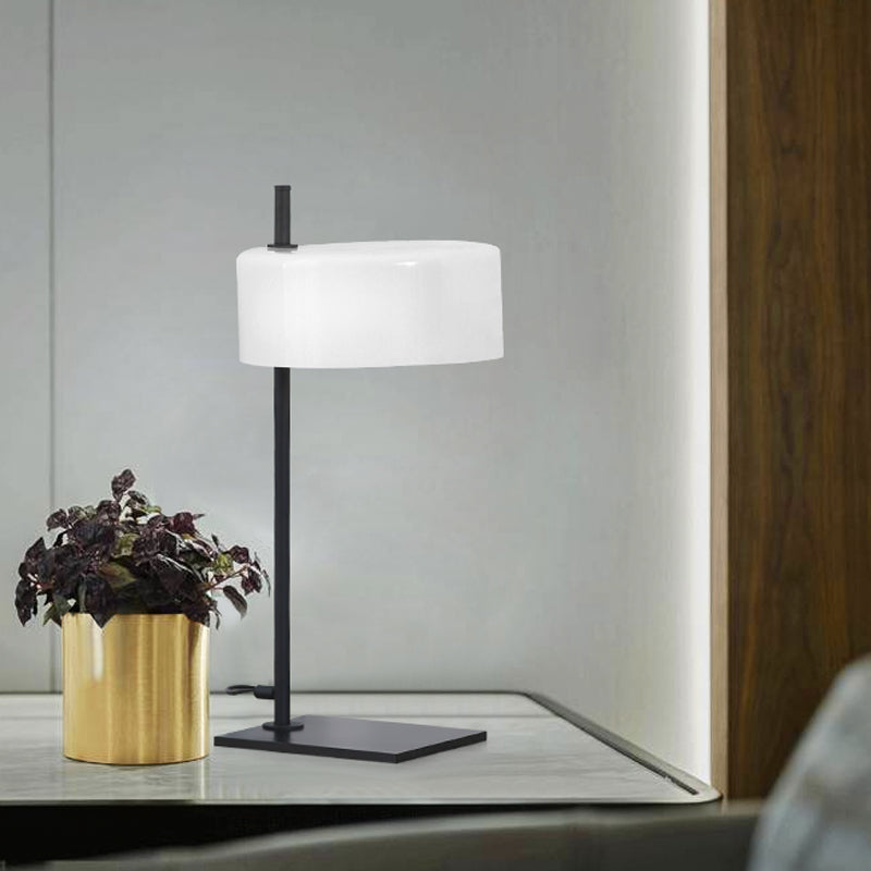 1 bulbe salon bourse clair blanc moderne lampe de table et noire moderne avec tambour en métal