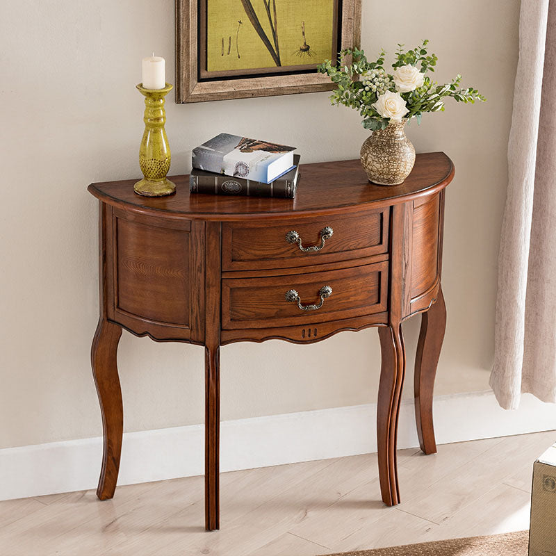 Wooden Console Table Mid Century Modern 14 Inch Wide Accent Table