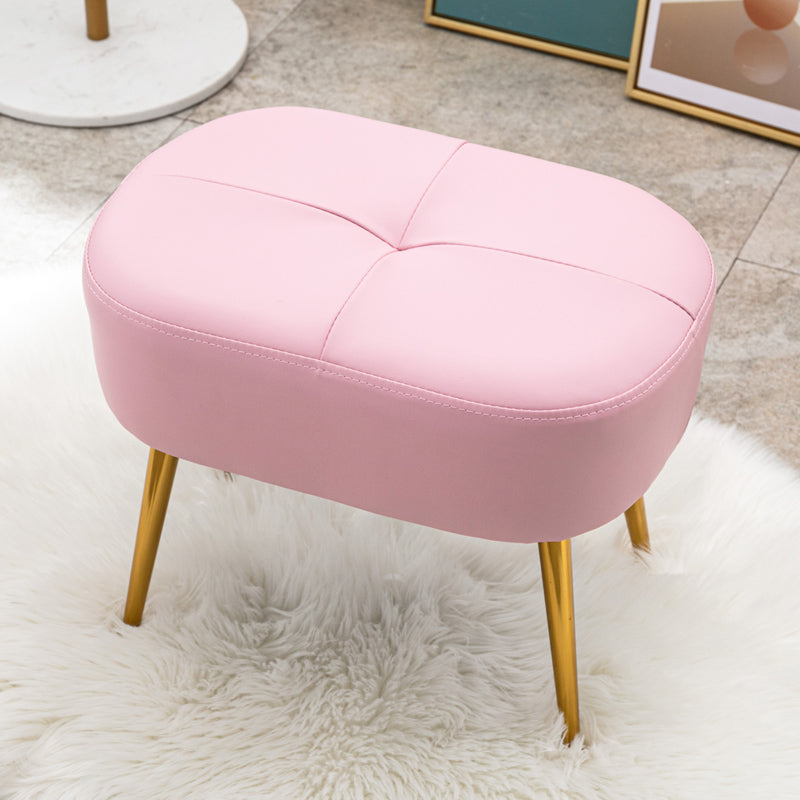 Glam Oval Seating Bench Cushioned Backless Entryway and Bedroom Bench