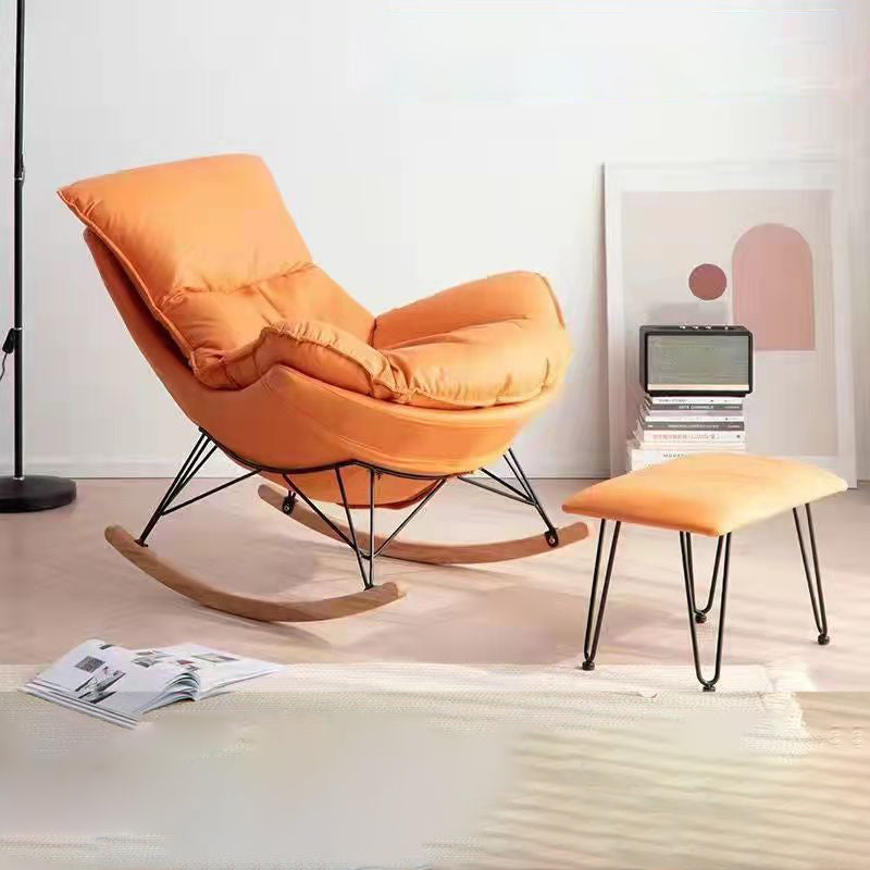 Contemporary Plain Rocking Chair Faux Leather Water Resistant Glider Chair