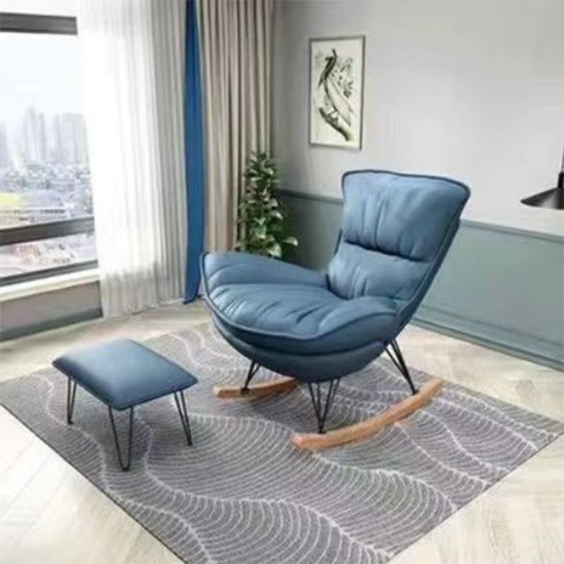 Contemporary Plain Rocking Chair Faux Leather Water Resistant Glider Chair