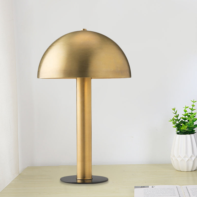 Gold Finish Mushroom Night Table Light Post-Modern Iron Desk Lamp with Plug In Cord