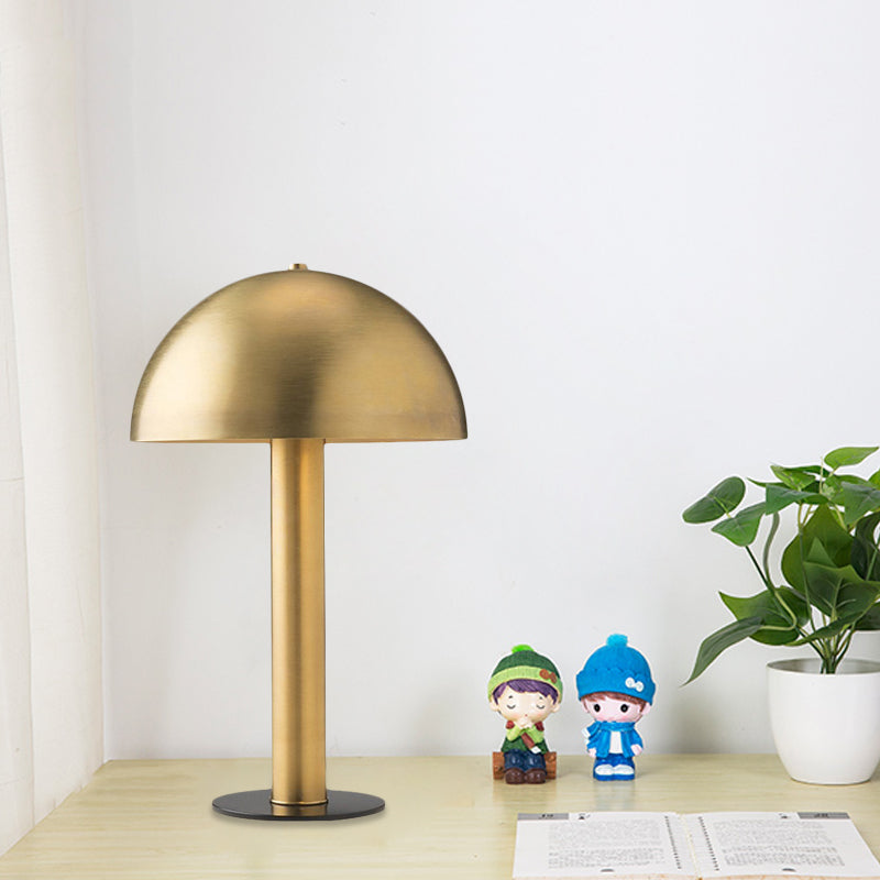 Gold Finish Mushroom Night Table Light Post-Modern Iron Desk Lamp with Plug In Cord