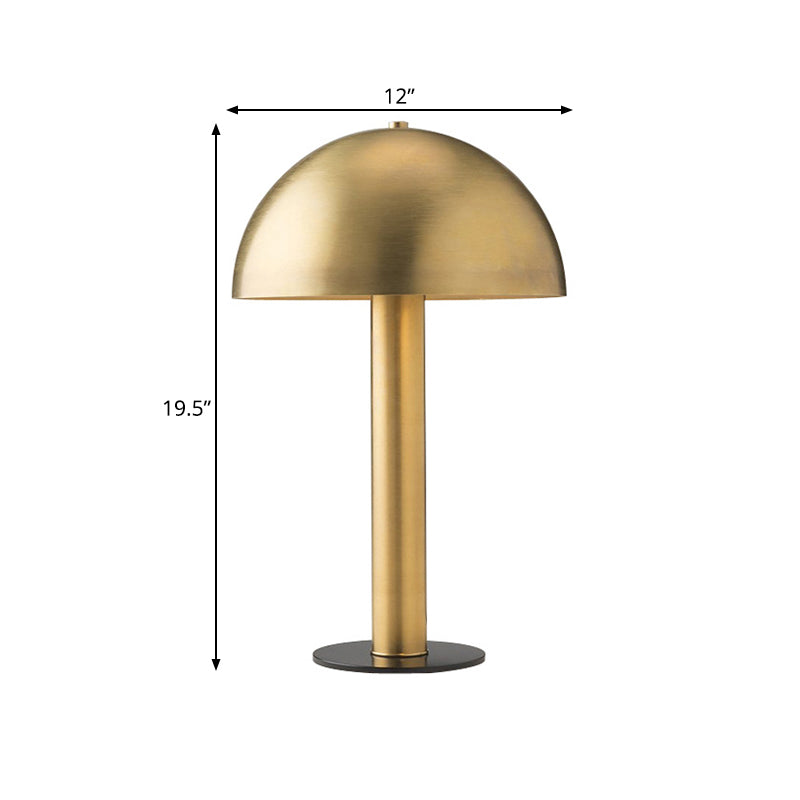 Gold Finish Mushroom Night Table Light Post-Modern Iron Desk Lamp with Plug In Cord
