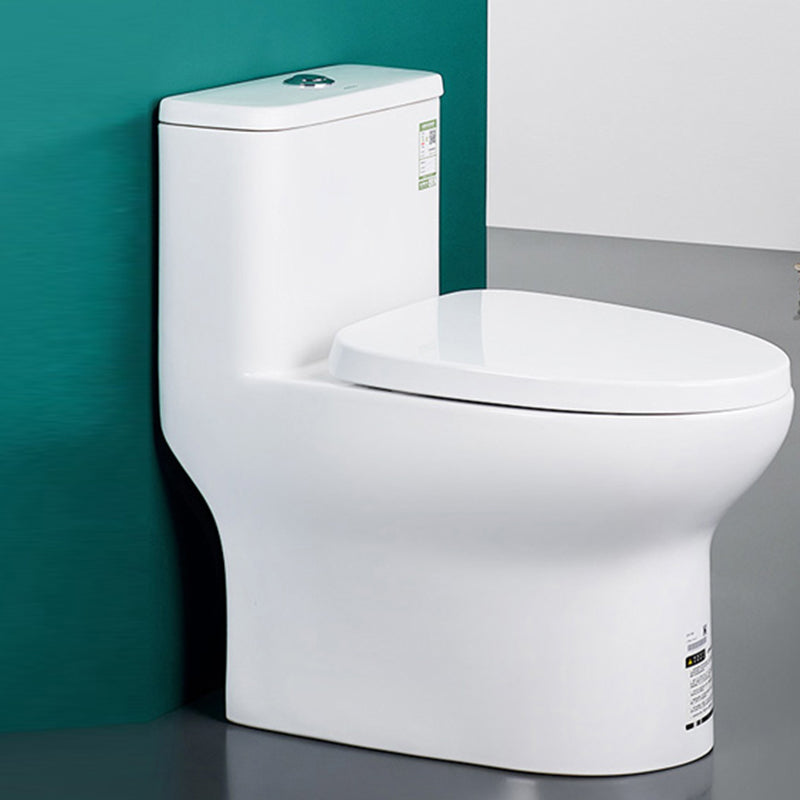Traditional Floor Mounted Toilet White Seat Included Toilet Bowl for Bathroom