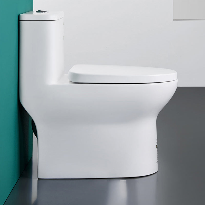 Traditional Floor Mounted Toilet White Seat Included Toilet Bowl for Bathroom