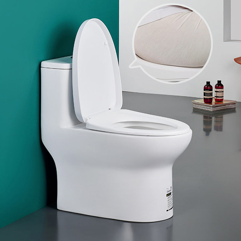 Traditional Floor Mounted Toilet White Seat Included Toilet Bowl for Bathroom