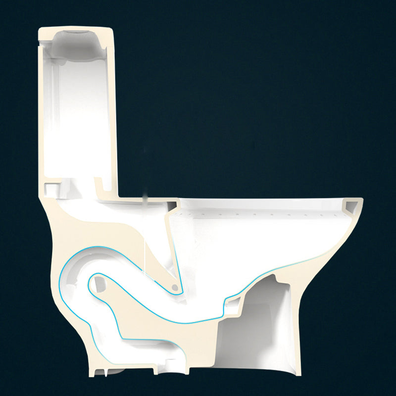 Traditional Floor Mounted Toilet White Seat Included Toilet Bowl for Bathroom