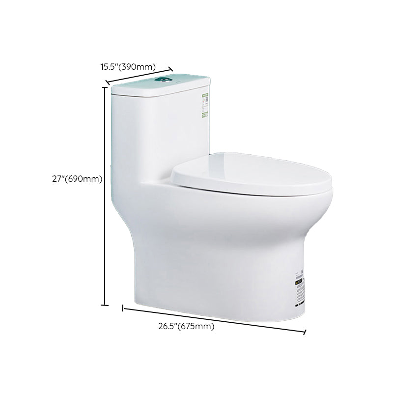 Traditional Floor Mounted Toilet White Seat Included Toilet Bowl for Bathroom
