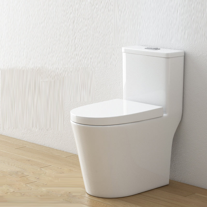 Traditional White Floor Mounted Toilet Slow Close Seat Included Toilet Bowl for Bathroom