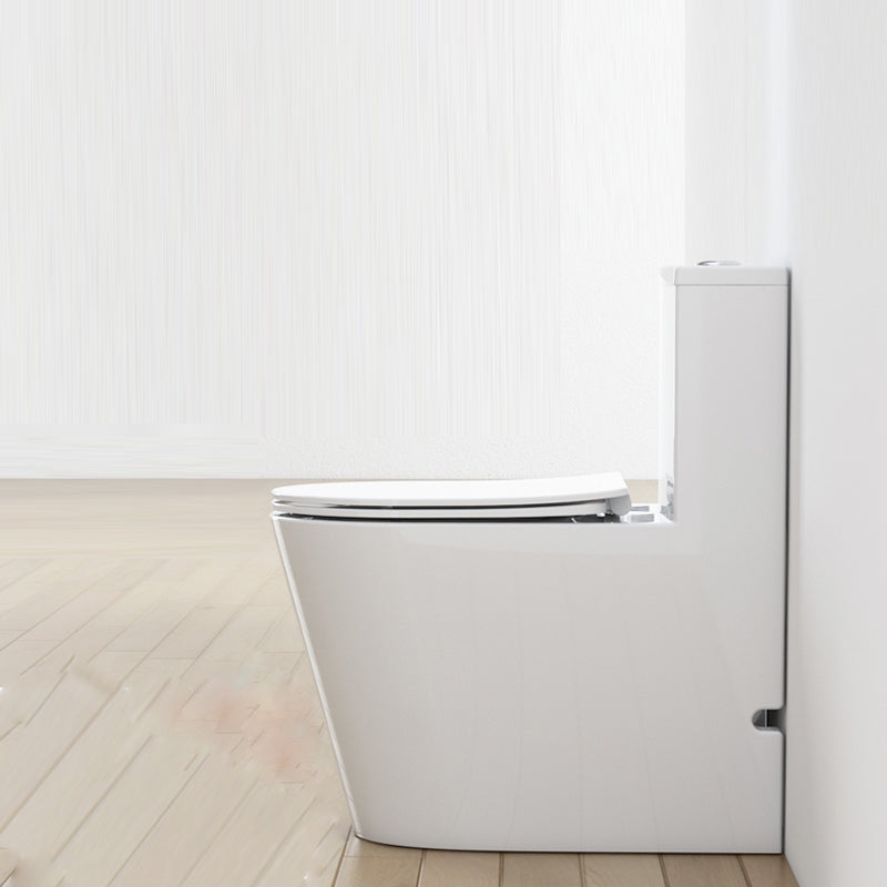 Traditional White Floor Mounted Toilet Slow Close Seat Included Toilet Bowl for Bathroom