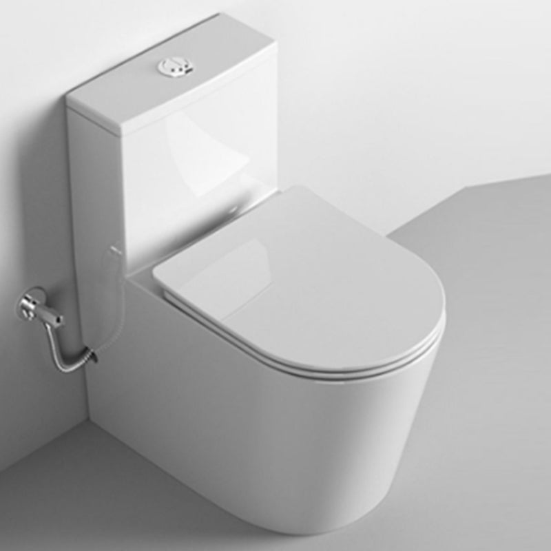 Traditional White Floor Mounted Toilet Slow Close Seat Included Toilet Bowl for Bathroom