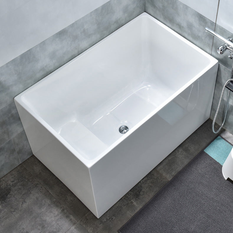 Modern Rectangular Stand Alone Bath Acrylic Soaking White Bathtub