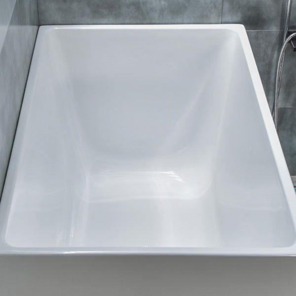 Modern Rectangular Stand Alone Bath Acrylic Soaking White Bathtub