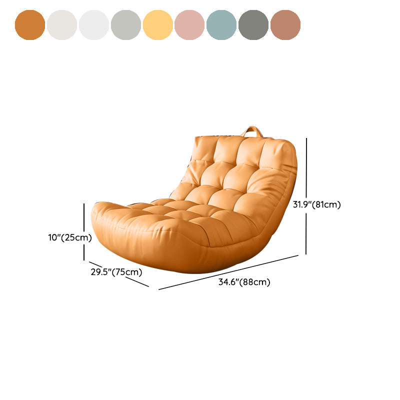 Scandinavian Tufted Single Sofa 29.5" W Faux Leather Sofa with Footrest