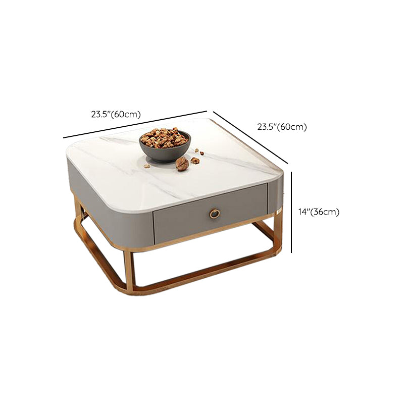 Square Coffee Table Glass Top Nesting Coffee Table Set for Living Room