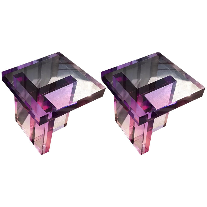 15" Wide Glam Corner Table Acrylic Square Accent Side Table for Living Room